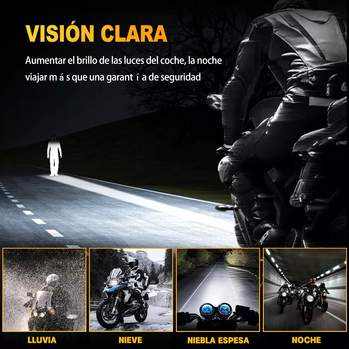 Par De Faros Auxiliares Led Focos Para Coche Moto Luz Blanca