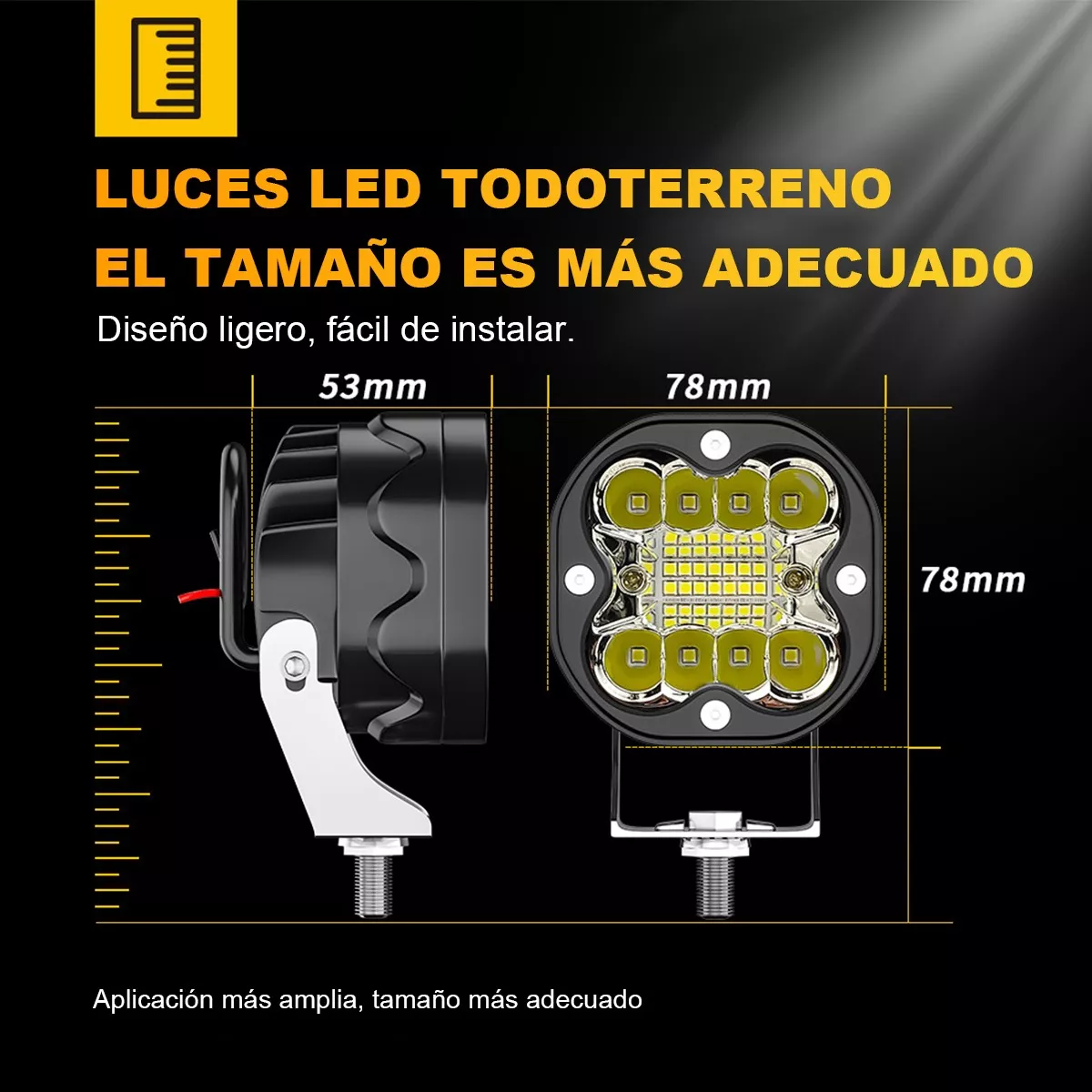 Par De Faros Auxiliares Led Focos Para Coche Moto Luz Blanca