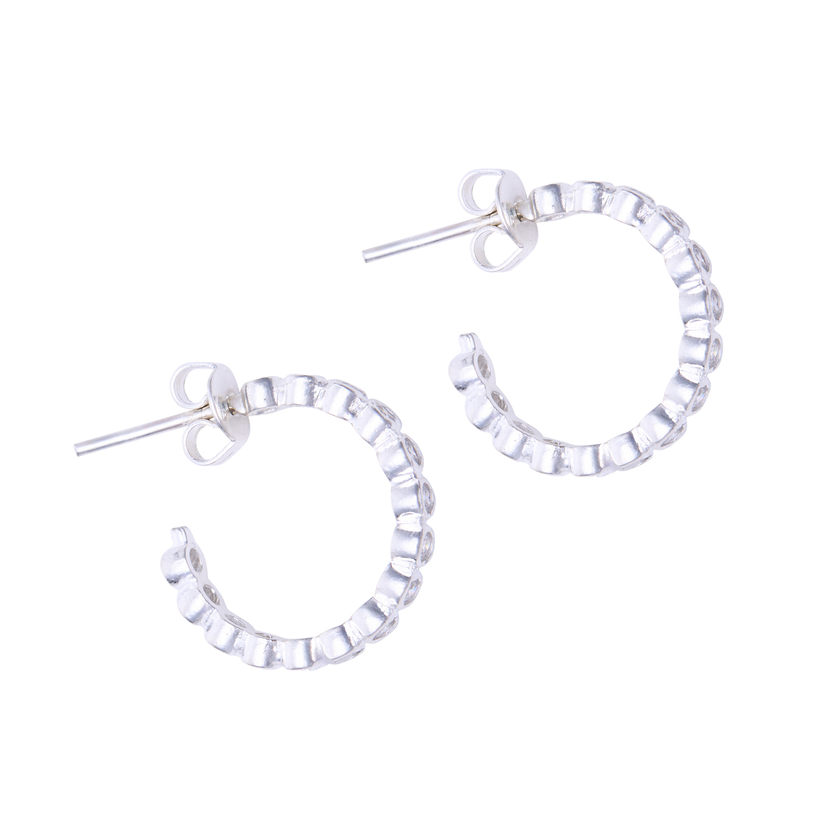 Arracadas Destellos de plata y zirconias, joyería para mujer por Anante Joyería