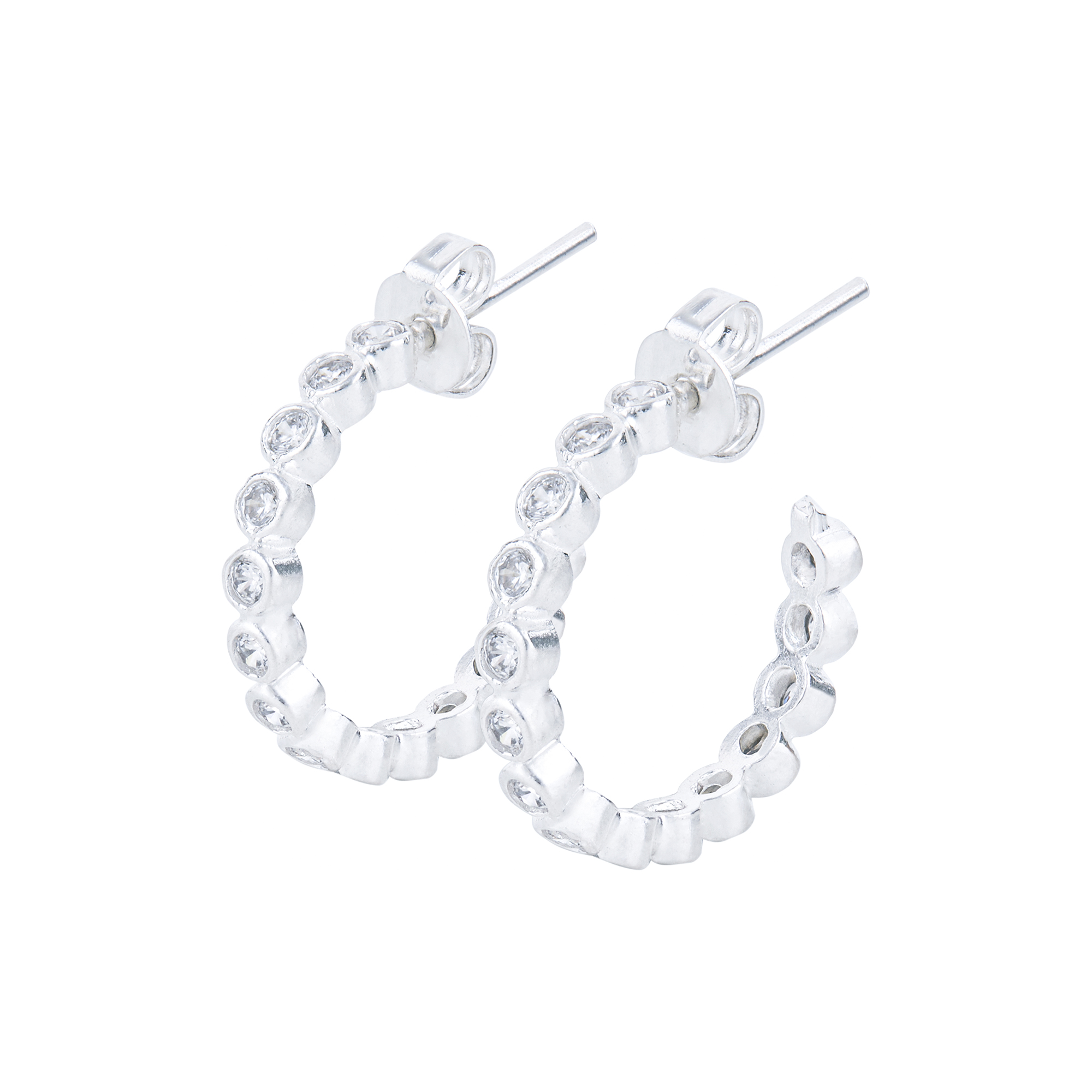 Arracadas Destellos de plata y zirconias, joyería para mujer por Anante Joyería