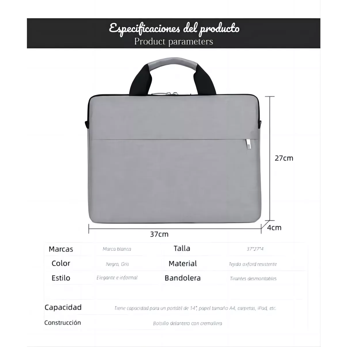 Funda De Laptop 15.6 In Portátil E Impermeable Contra Golpes Gris
