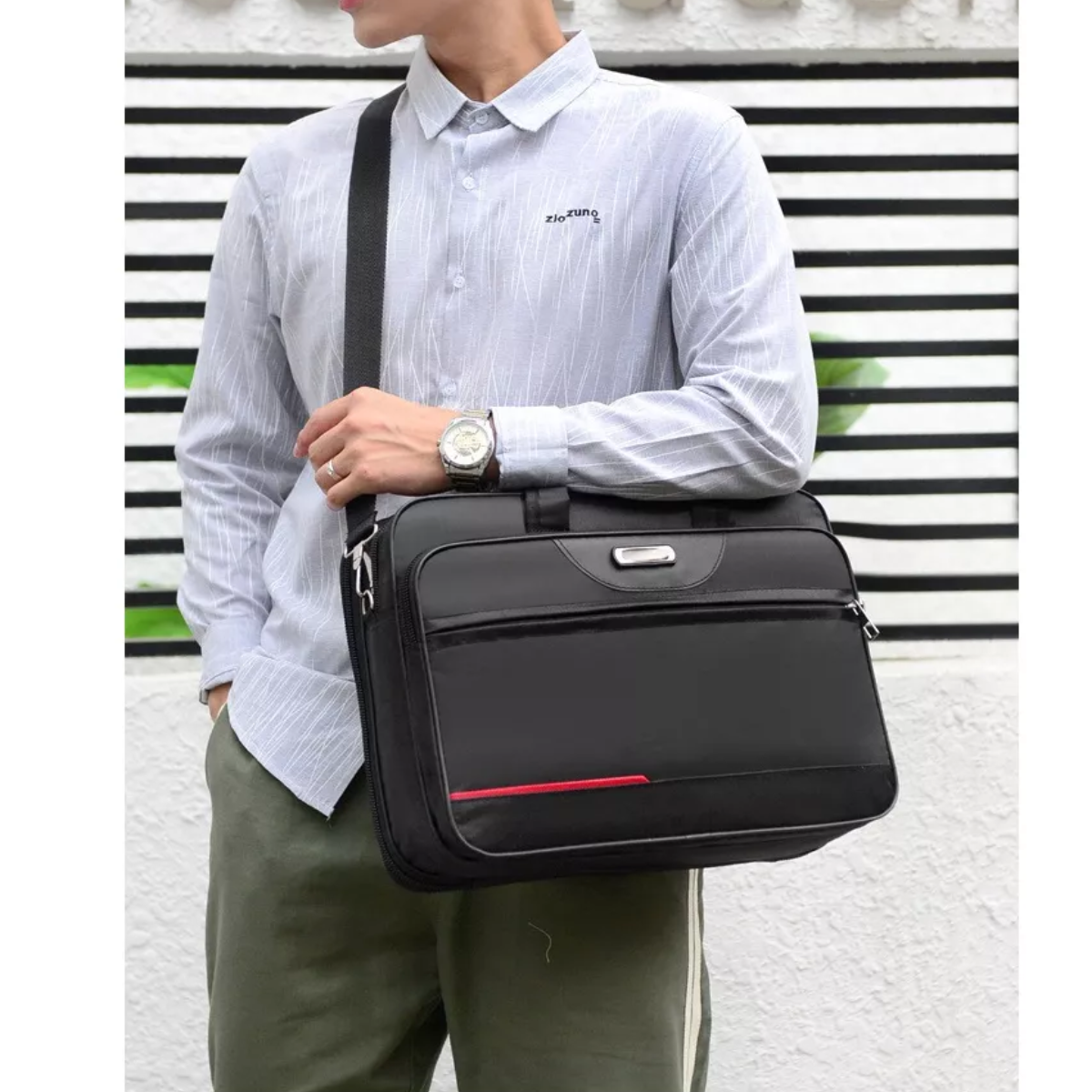 Ejecutivo Crossbody Portafolio Maletín Para Laptop Negro
