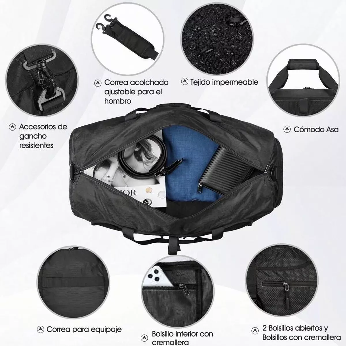 Maleta Bolsa Deportiva Hombre Plegable 80l Equipaje De Mano