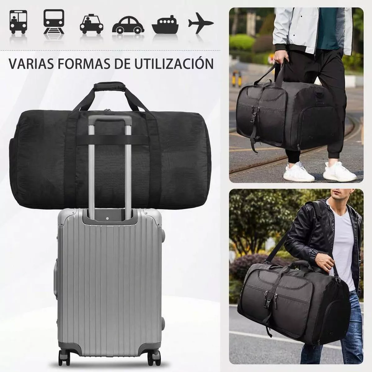 Maleta Bolsa Deportiva Hombre Plegable 80l Equipaje De Mano
