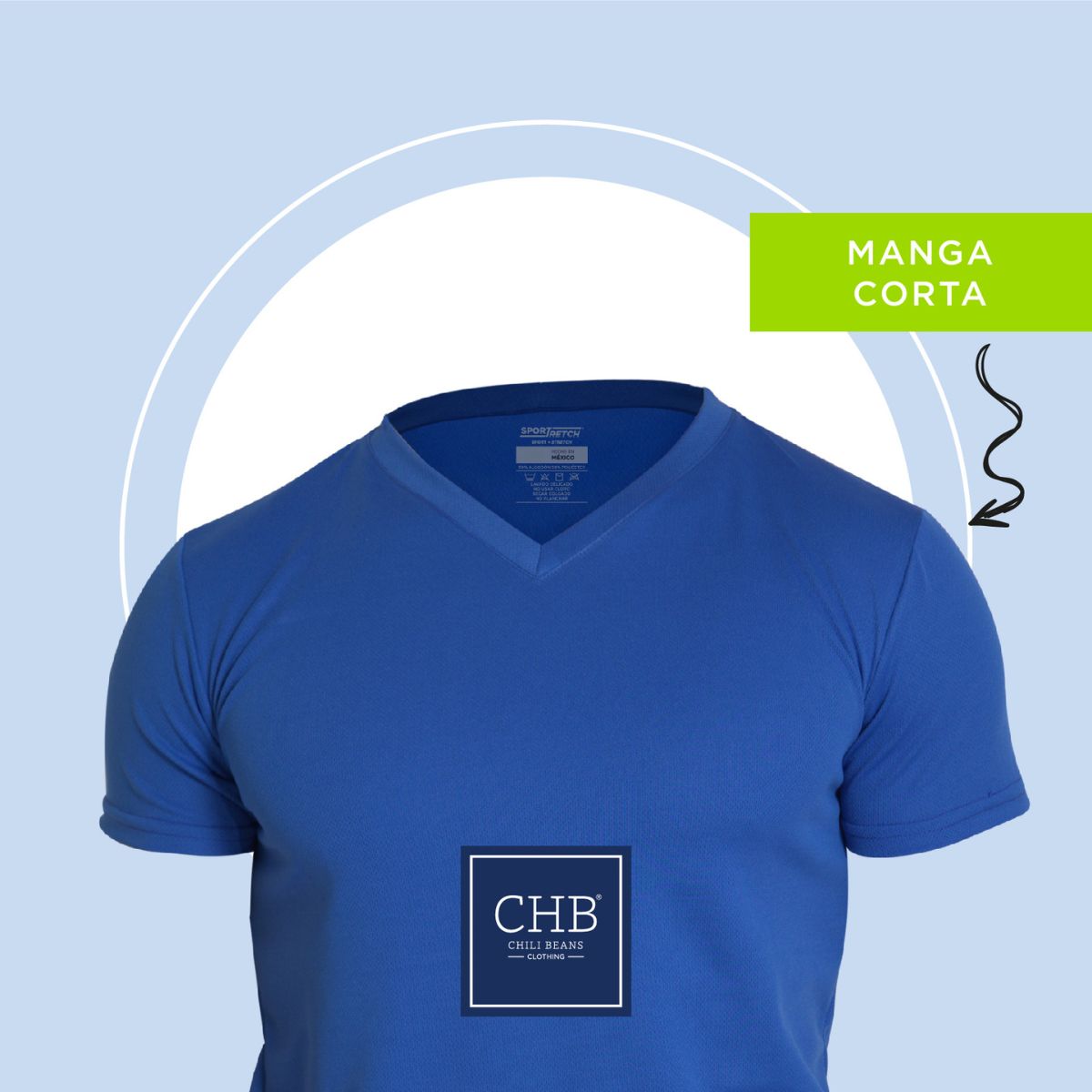 Paquete De 5 Playeras Deportivas Cuello V Para Hombre CHB Chili Beans Clothing Co. 