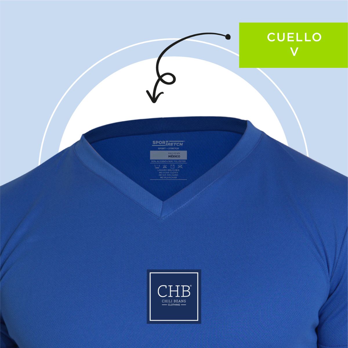 Paquete De 5 Playeras Deportivas Cuello V Para Hombre CHB Chili Beans Clothing Co. 