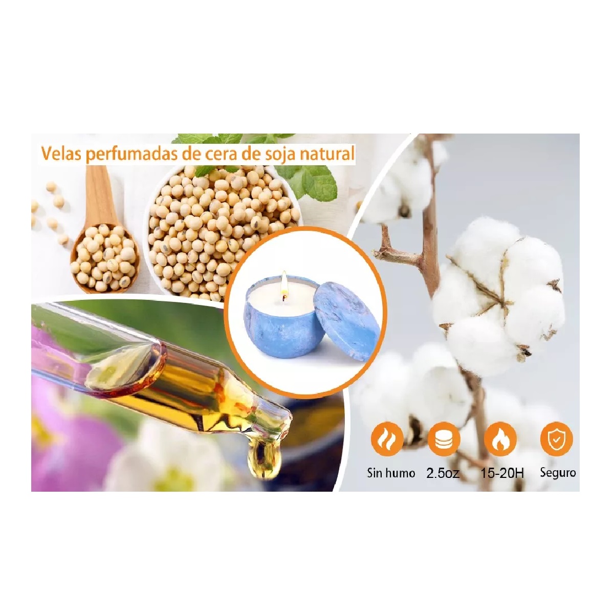 Set De 12 Piezas Velas Aromáticas De Cera