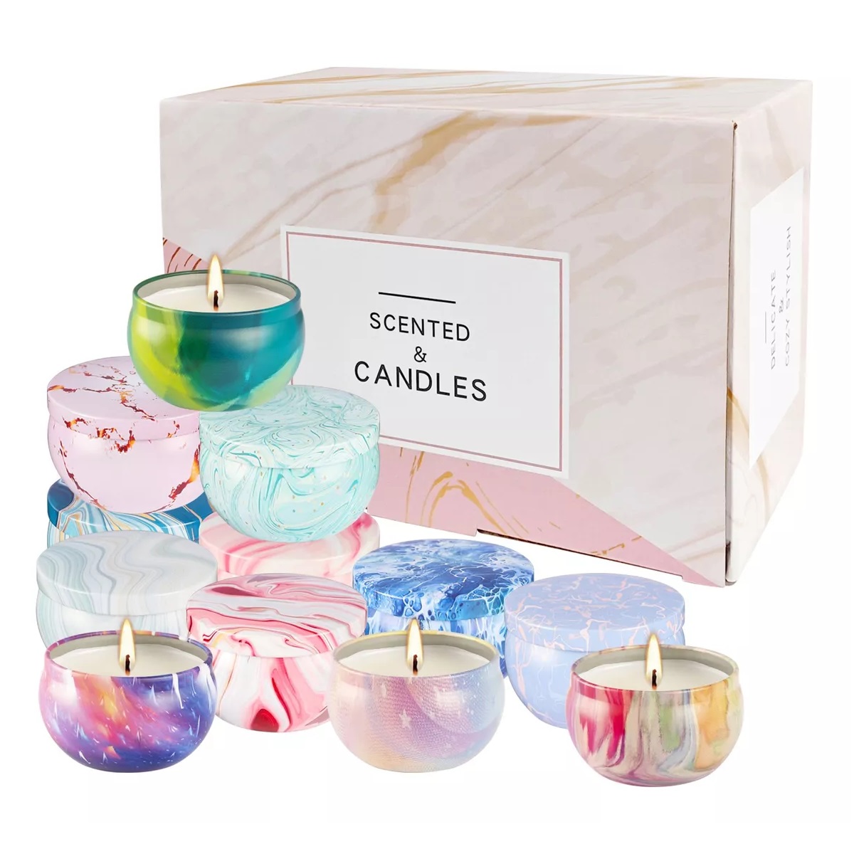 Set De 12 Piezas Velas Aromáticas De Cera