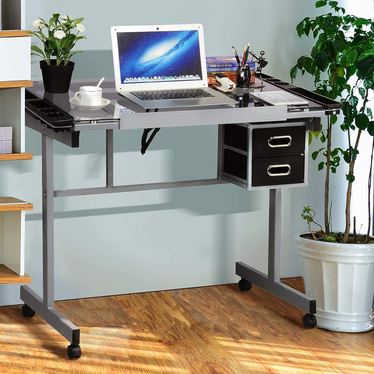  Restirador de Cristal Templado para Dibujo Profesional con Banco de Trabajo con Altura Ajustable Bluelander 