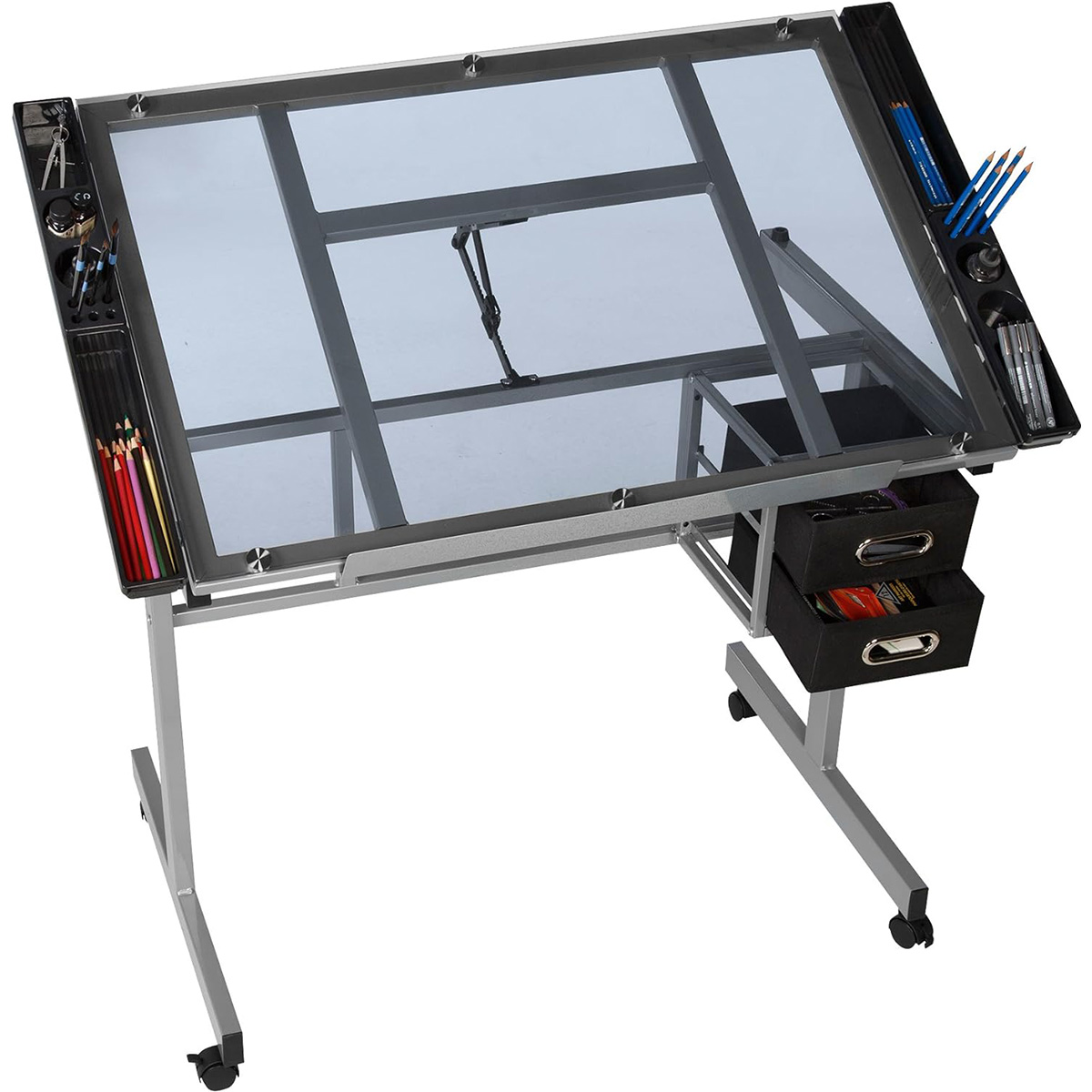  Restirador de Cristal Templado para Dibujo Profesional con Banco de Trabajo con Altura Ajustable Bluelander 