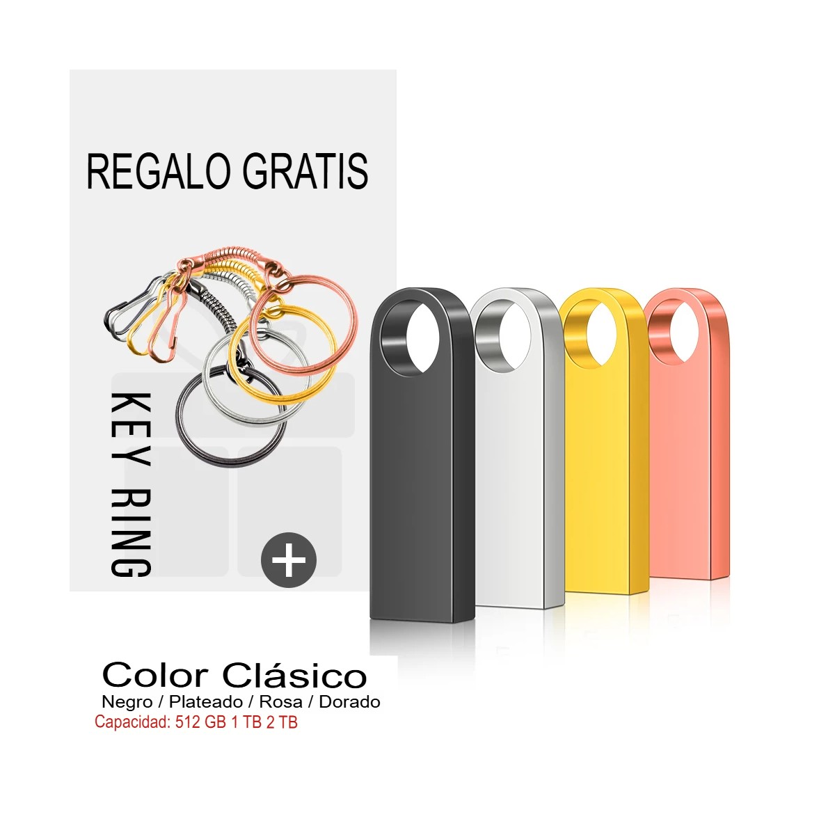 Memoria Unidad Flash USB 3,0 de alta velocidad Pendrive negro de 2TB portátil SSD metálica gamer