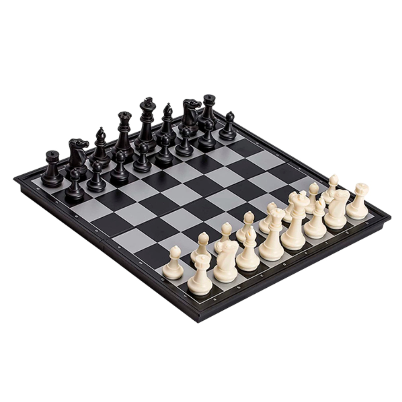Ajedrez Profesional Magnético con Tablero Plegable Blanco y Negro Bluelander