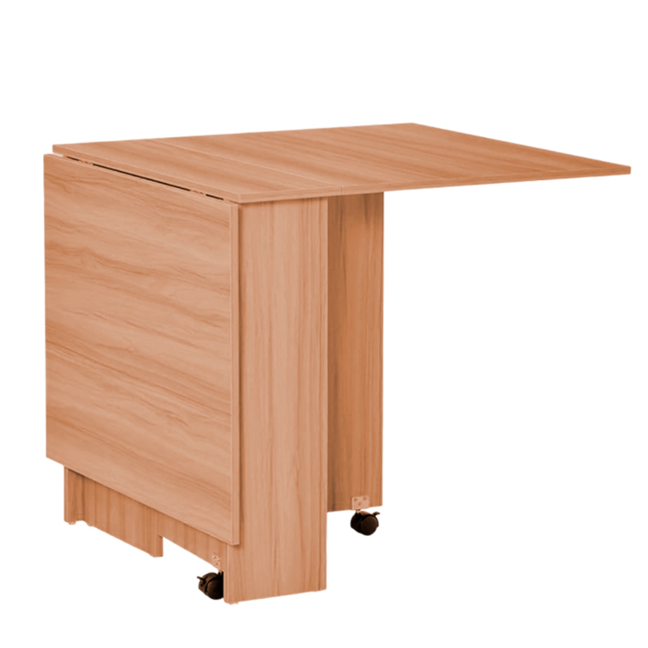 Mesa Plegable de Madera con Estantes de Almacenamiento con Ruedas Madera Bluelander 