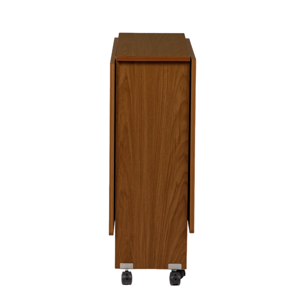 Mesa Plegable de Madera con Estantes de Almacenamiento con Ruedas Café Oscuro Bluelander 