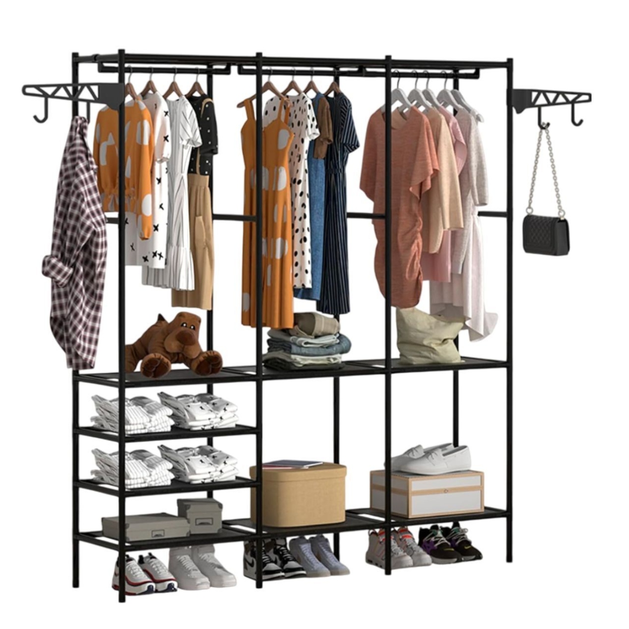 Perchero, Closet Organizador Con 3 Divisiones Multifuncional Bluelander 