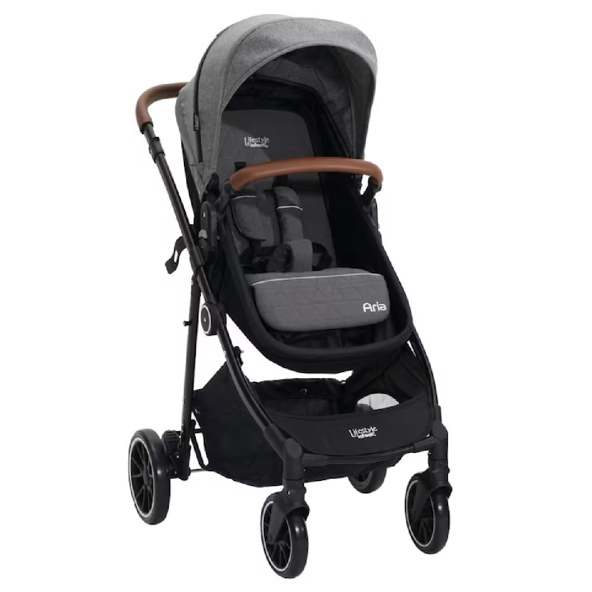 Carriola 4 en 1 Aria Gris Lifestyle Sistema de Viaje Negro