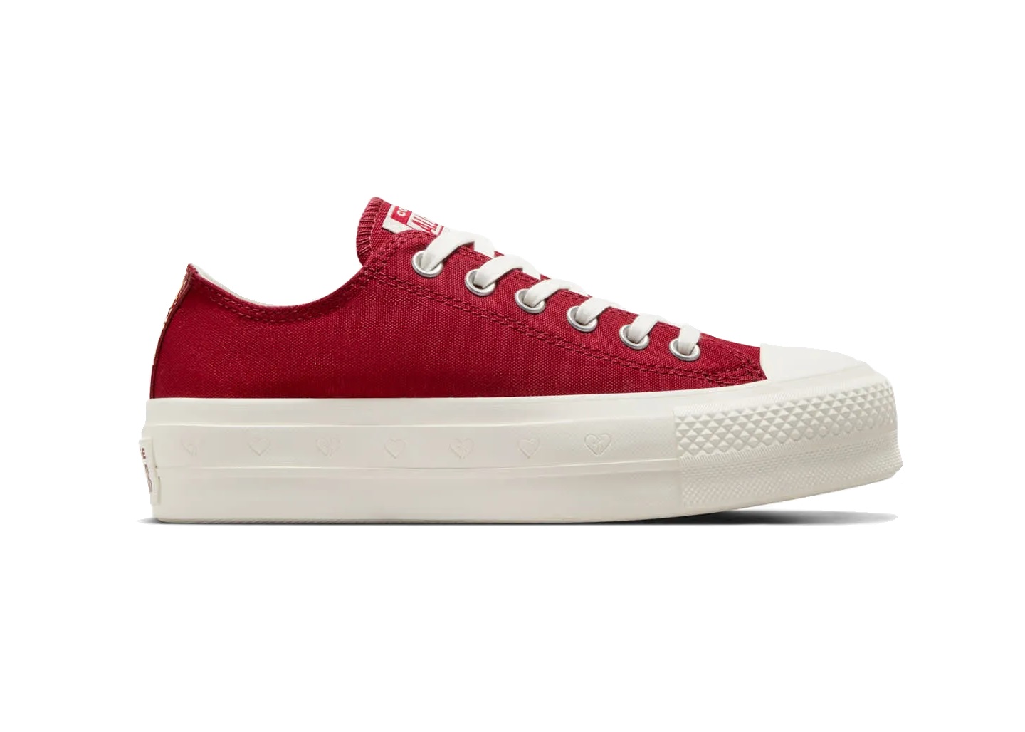 Tenis Converse San Valentin de Plataforma Lift Rojos en Choclo de Lona para Mujer A13653C