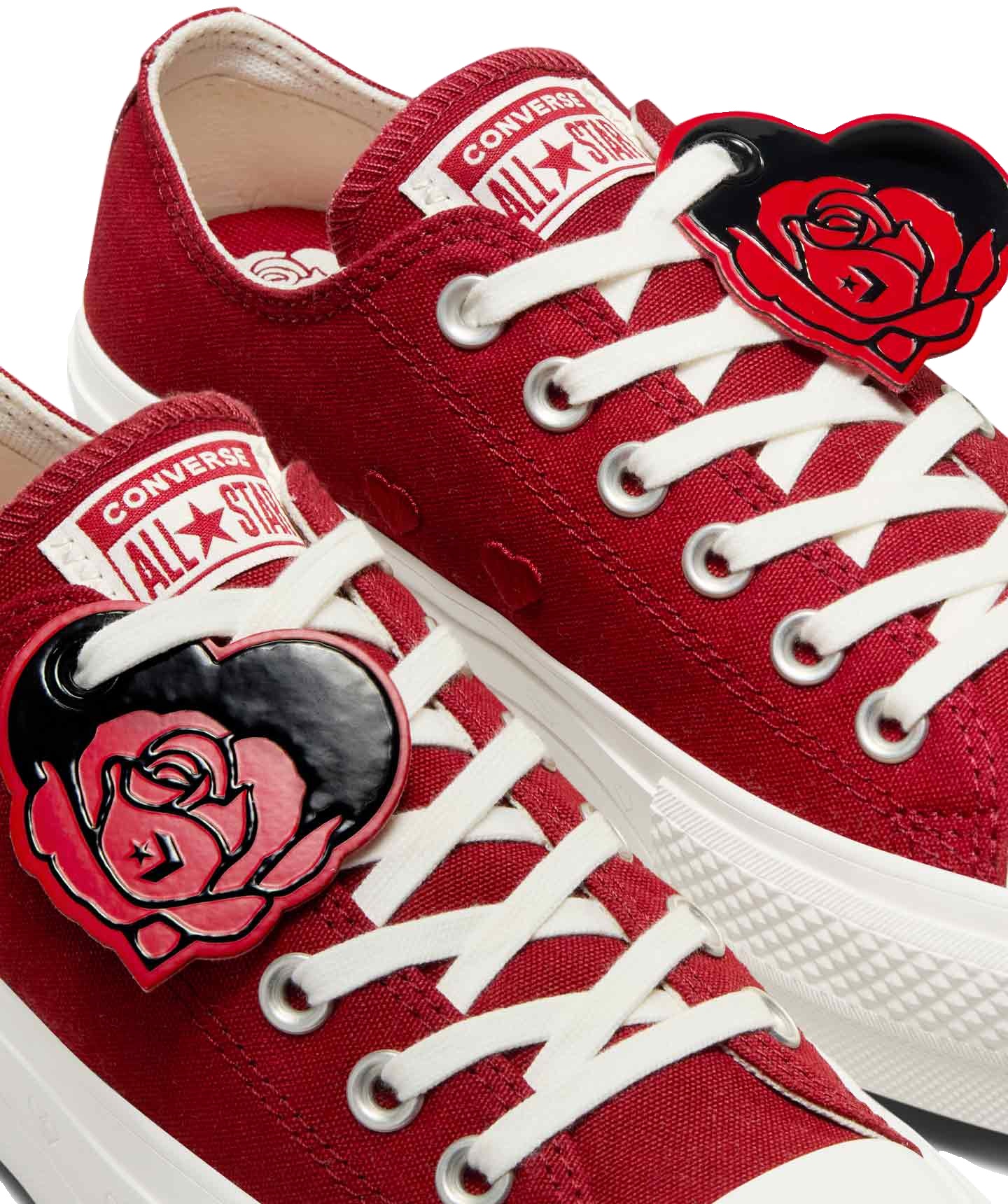 Tenis Converse San Valentin de Plataforma Lift Rojos en Choclo de Lona para Mujer A13653C