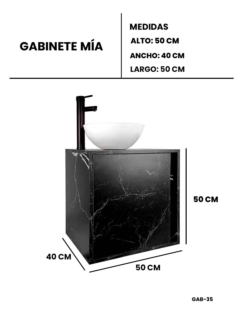 Gabinete Para Baño MIA Con Ovalin Y Llave Minimalista