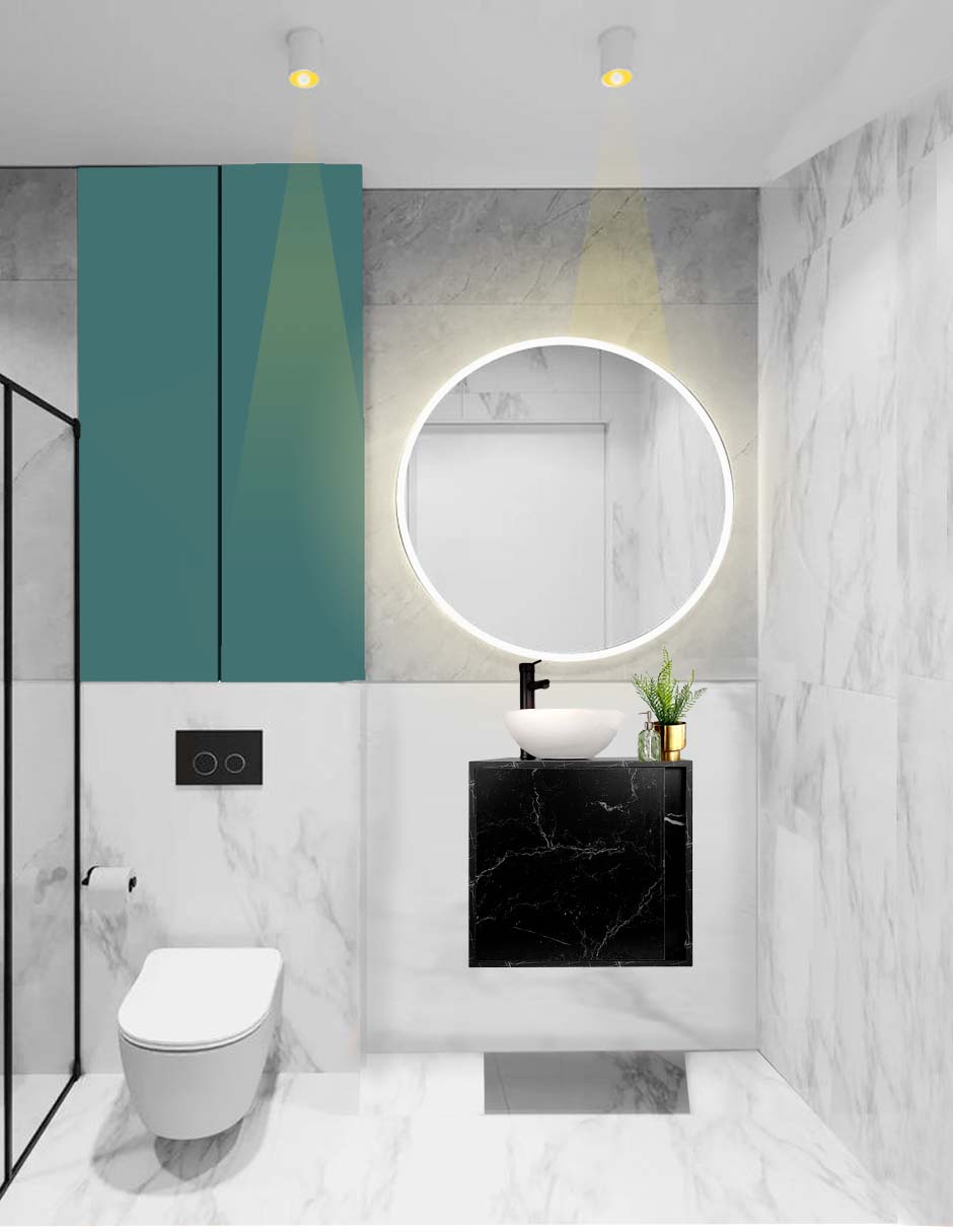 Gabinete Para Baño MIA Con Ovalin Y Llave Minimalista