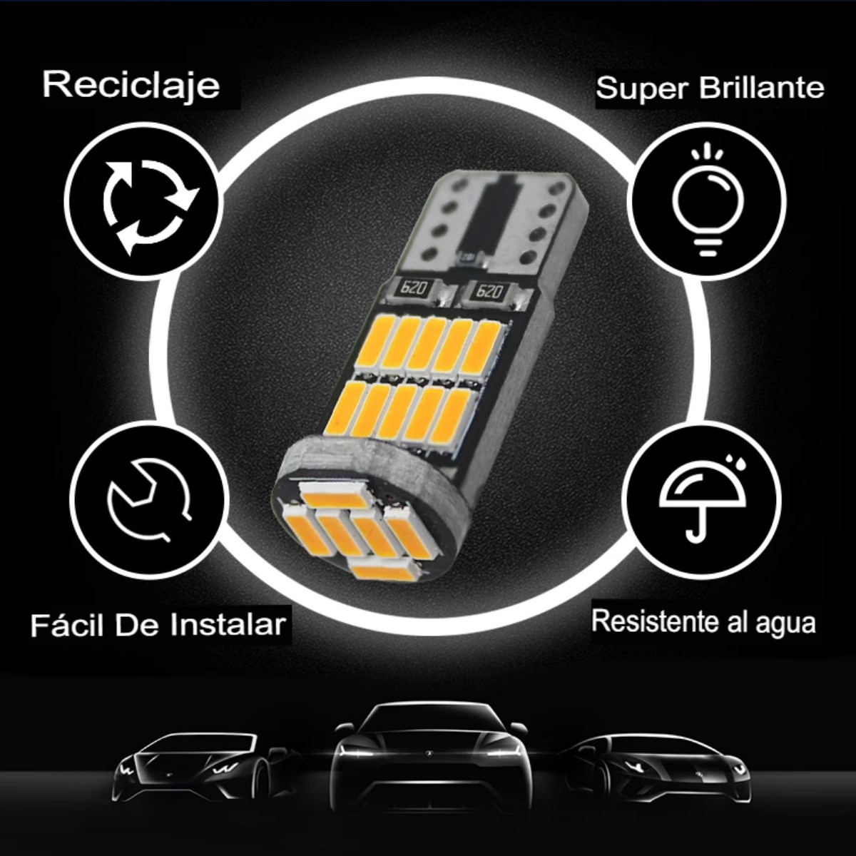 Par Focos Pellizco azul ice 26 Led Canbus Smd Super Potente 12v auto moto camioneta direccional