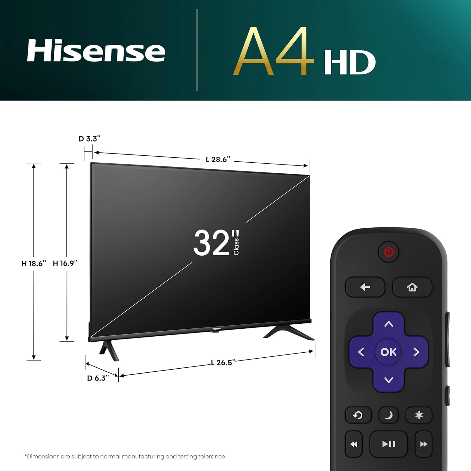 Pantalla 32 Roku Tv Hisense 32a4hnr Smart Tv Hd A4 Series