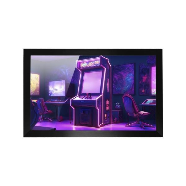 Cuadro Decorativo Diseño Arcade Game Papel Metálico Textura Brillante 69x49 cm