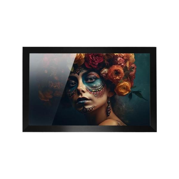 Cuadro Decorativo Diseño Catrina Papel Metálico Textura Brillante 69x49 cm