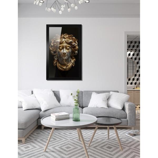 Cuadro Decorativo Diseño Medusa Papel Metálico Textura Brillante 69x49 cm