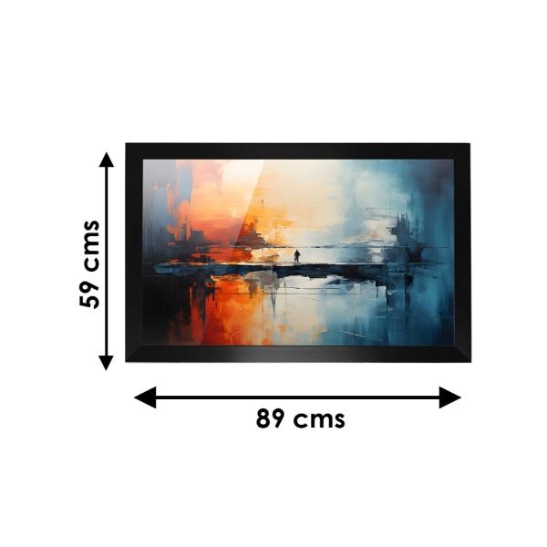 Cuadro Decorativo Diseño Pintura Papel Metálico Textura Brillante 89x59 cm