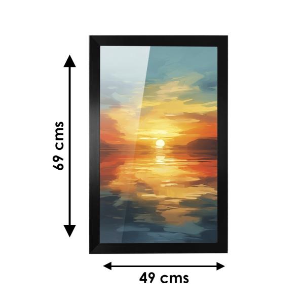 Cuadro Decorativo Diseño Paisaje Papel Metálico Textura Brillante 69x49 cm