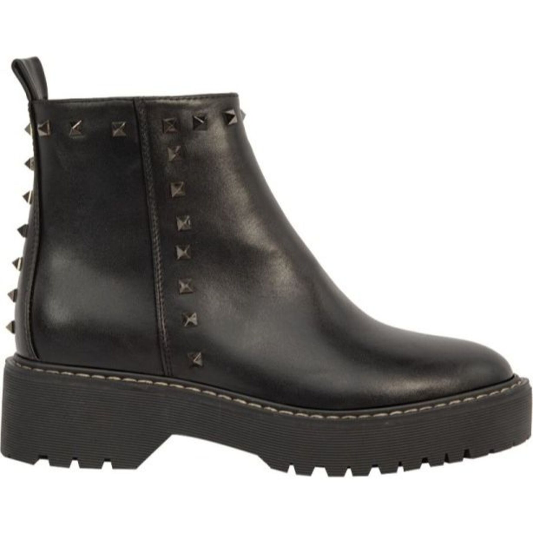 Botas para mujer, con estoperoles y suela antiderrapante, acabado napa, color negro, marca Belinda Peregrin, mod. 1141725