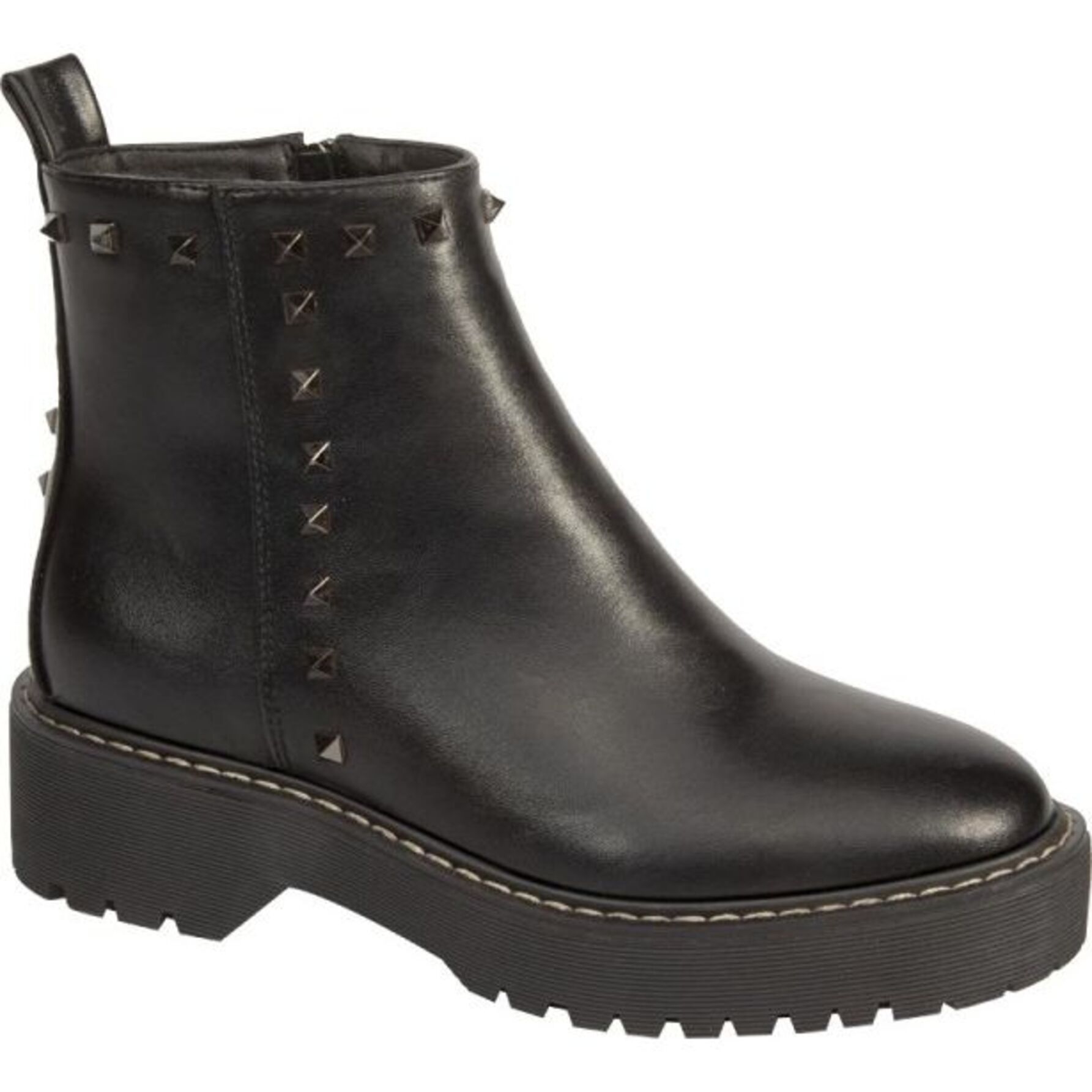 Botas para mujer, con estoperoles y suela antiderrapante, acabado napa, color negro, marca Belinda Peregrin, mod. 1141725