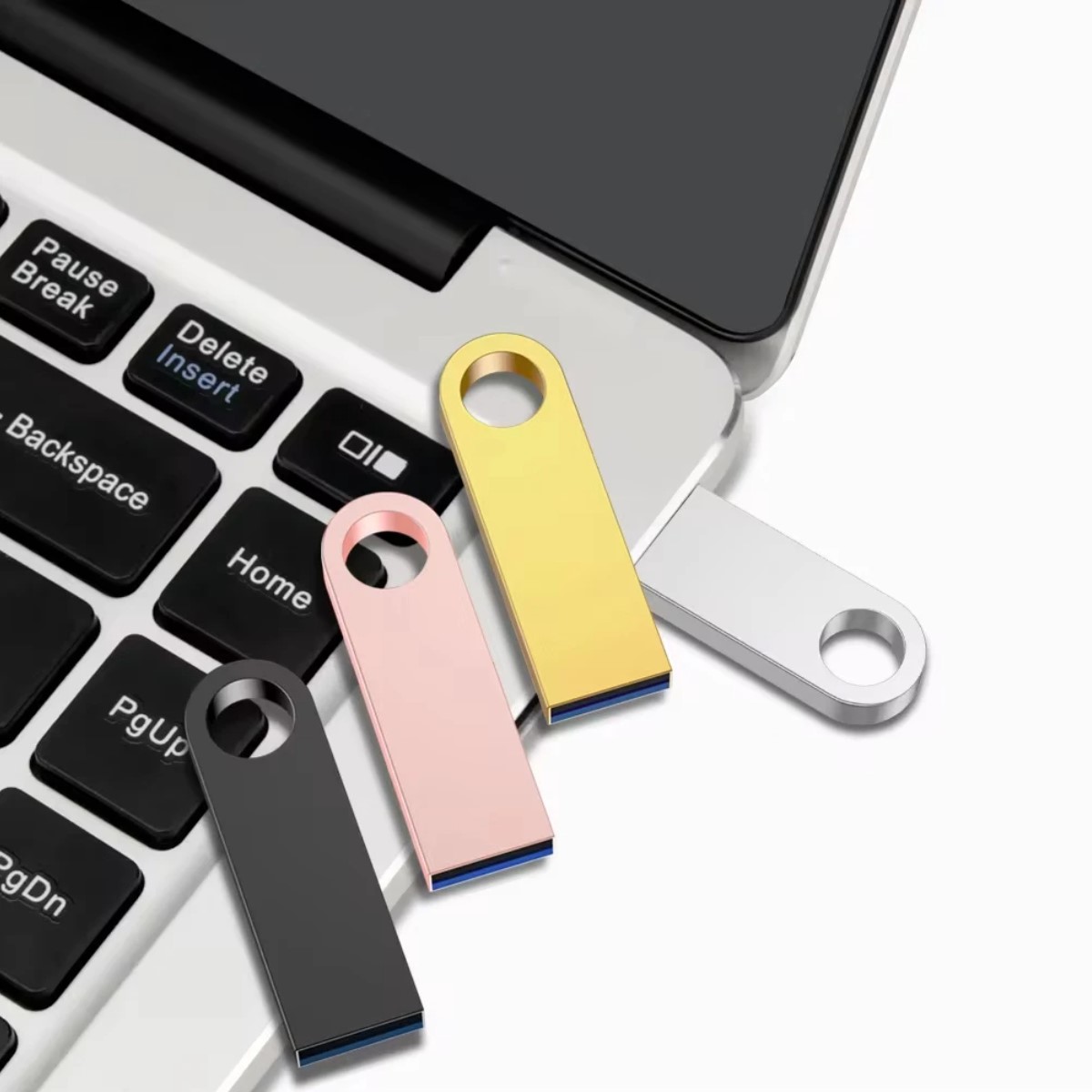 Memoria Unidad disco USB 3,0 alta velocidad Pendrive dorado de 2TB portátil SSD metálica pc lap