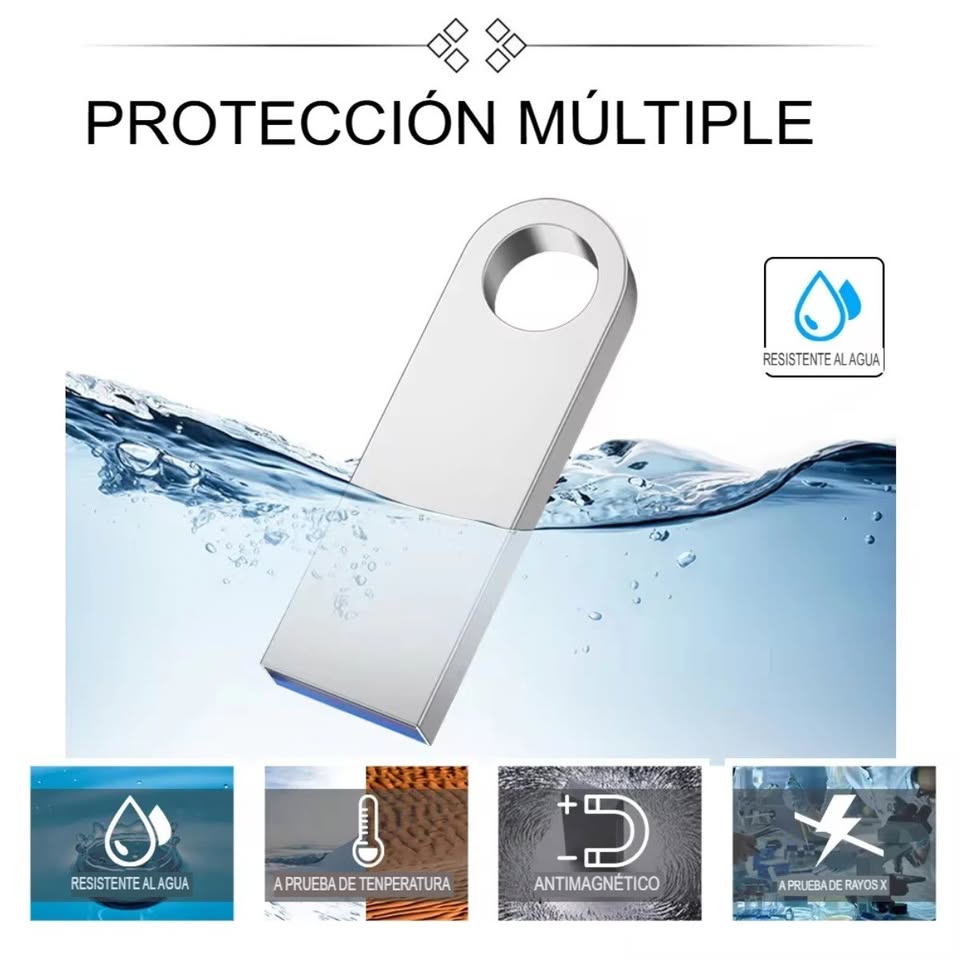 Memoria Unidad disco USB 3,0 alta velocidad Pendrive dorado de 2TB portátil SSD metálica pc lap