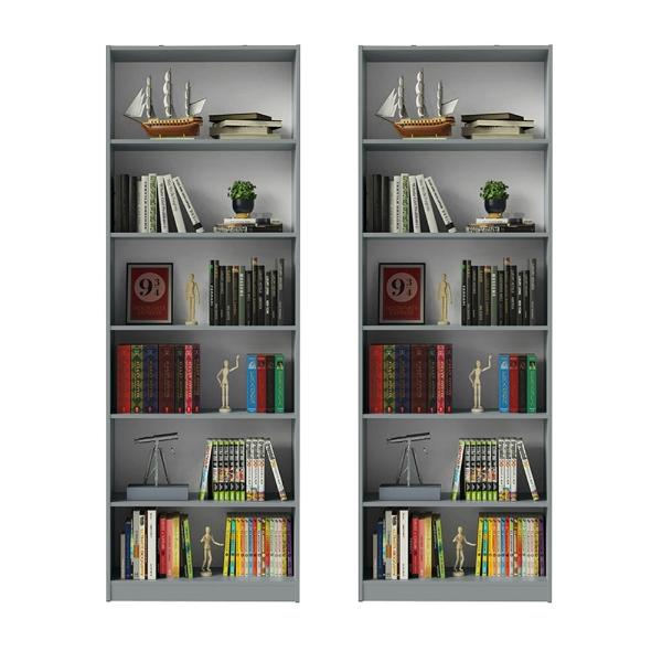 Kit Estante Librero Organizador Madesa 6908 Gris