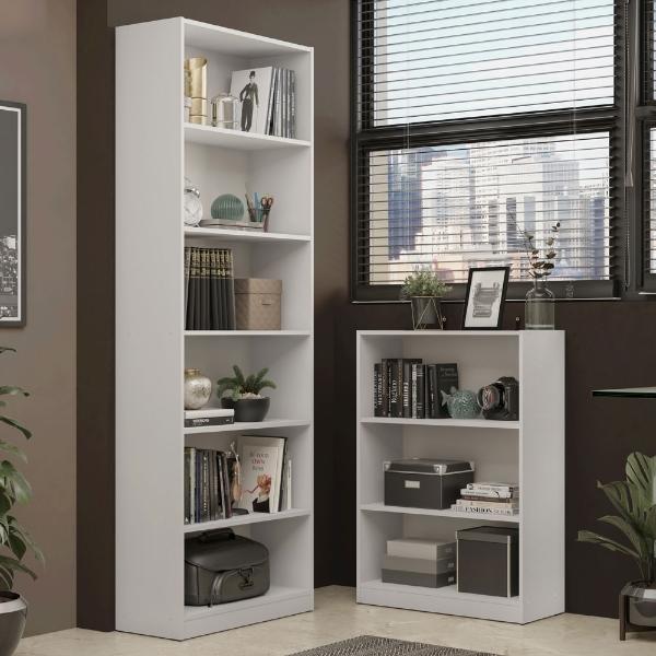 Kit Estante Librero Madesa 6908 y Organizador 6907 Blanco