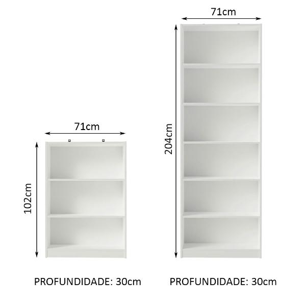 Kit Estante Librero Madesa 6908 y Organizador 6907 Blanco
