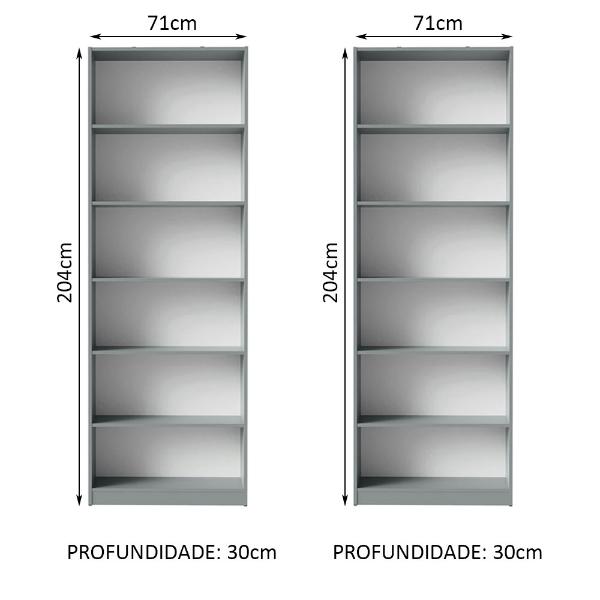 Kit Estante Librero Organizador Madesa 6908 Gris