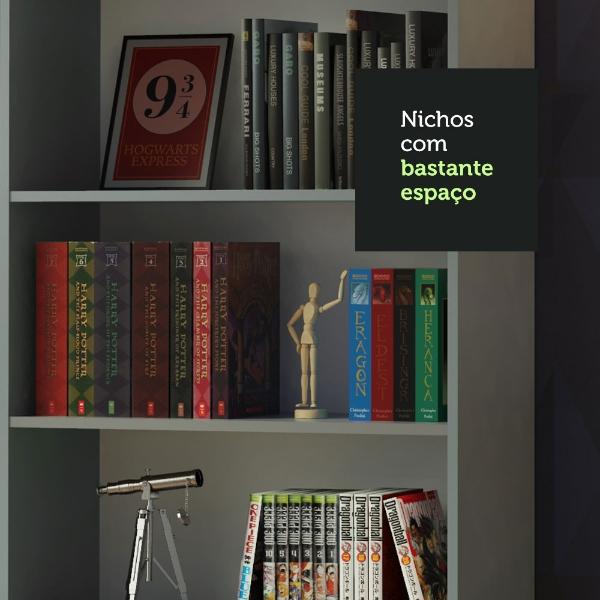 Kit Estante Librero Organizador Madesa 6908 Gris