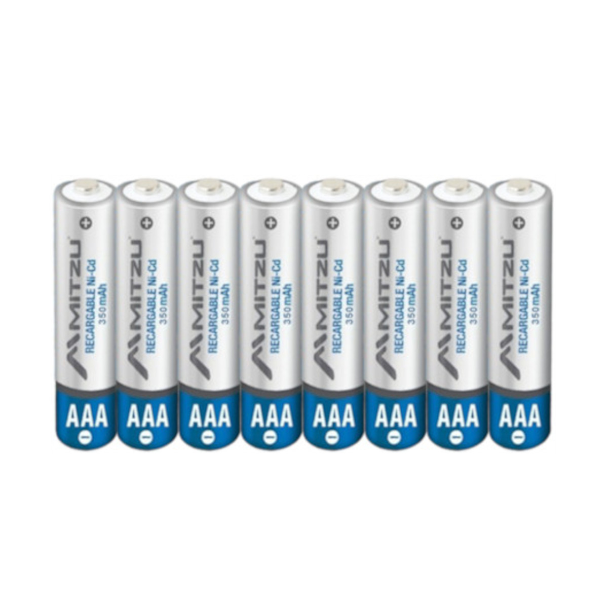 Pilas Baterías AAA Recargables Mitzu 350 Mah Con 8 Piezas NICD