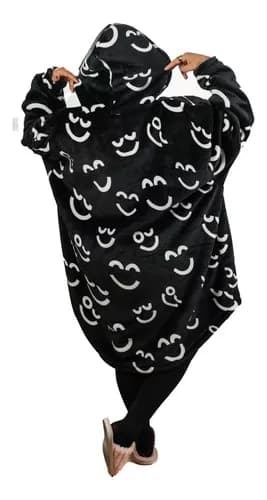 Coomfi - Maxi Hoodie, Sudadera Para Dormir Adulto Unitalla Negro