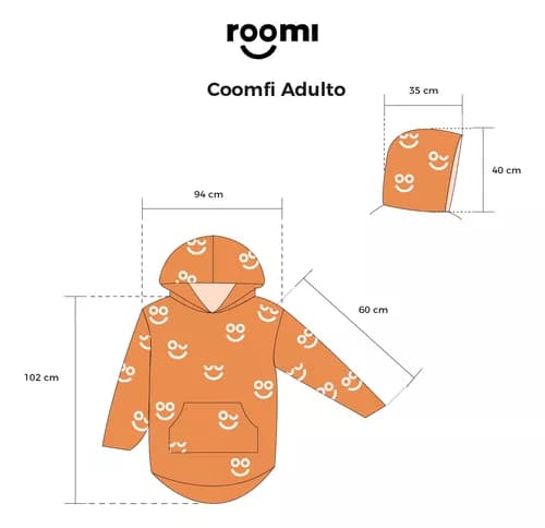 Coomfi - Maxi Hoodie, Sudadera Para Dormir Unitalla Adulto Naranja