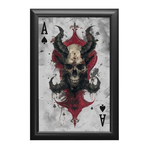 Cuadro Decorativo Diseño Calavera Papel Metálico Textura Mate 89x59 cm