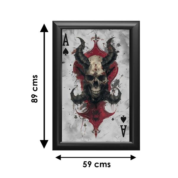 Cuadro Decorativo Diseño Calavera Papel Metálico Textura Mate 89x59 cm