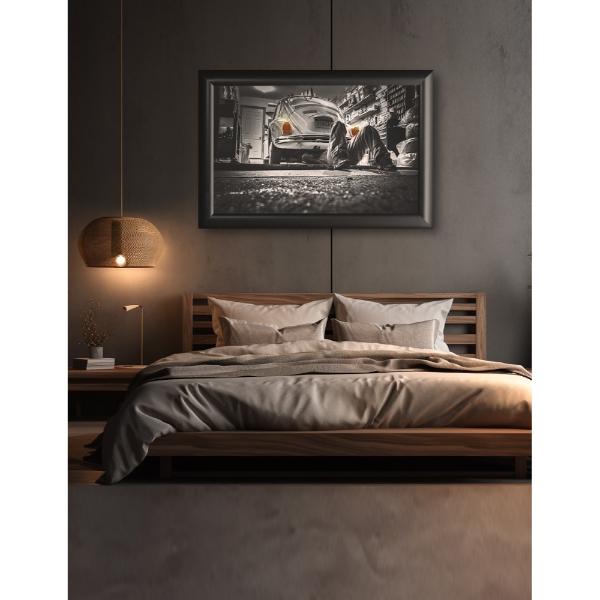 Cuadro Decorativo Diseño Vintage Papel Metálico Textura Mate 89x59 cm
