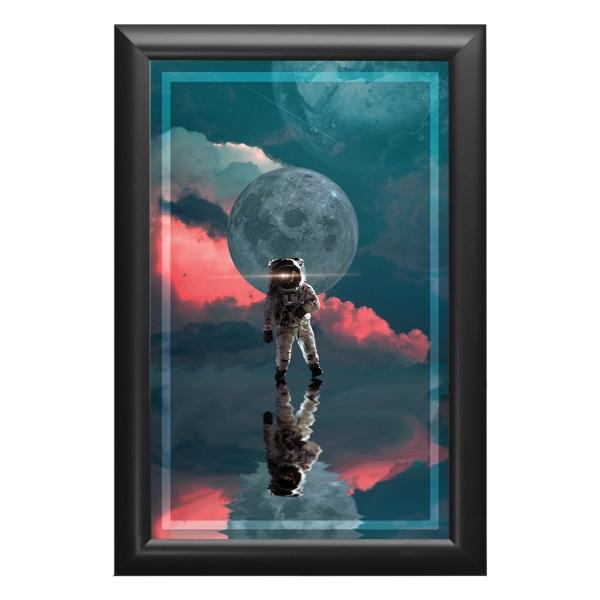 Cuadro Decorativo Diseño Astronauta Papel Metálico Textura Mate 89x59 cm