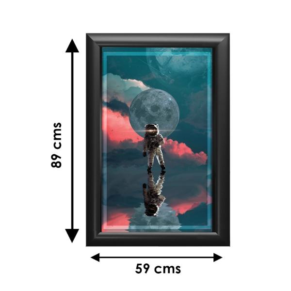 Cuadro Decorativo Diseño Astronauta Papel Metálico Textura Mate 89x59 cm