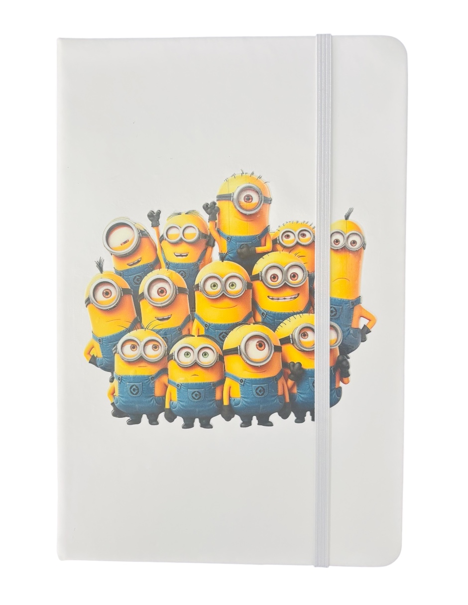 Libreta estilo francés blanca con hojas rayadas, MINIONS , 21 X 14