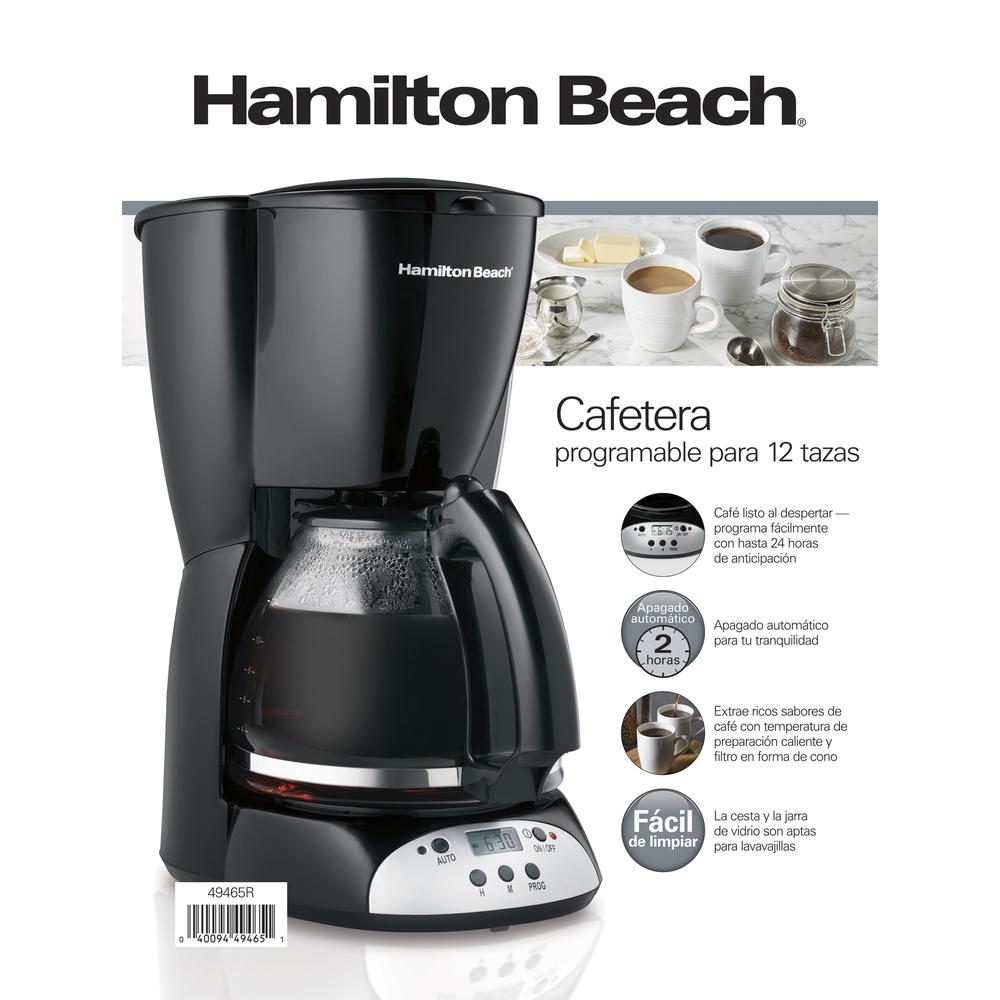 CAFETERA HAMILTON BEACH 49465R 12 TAZAS PROGRAMABLE